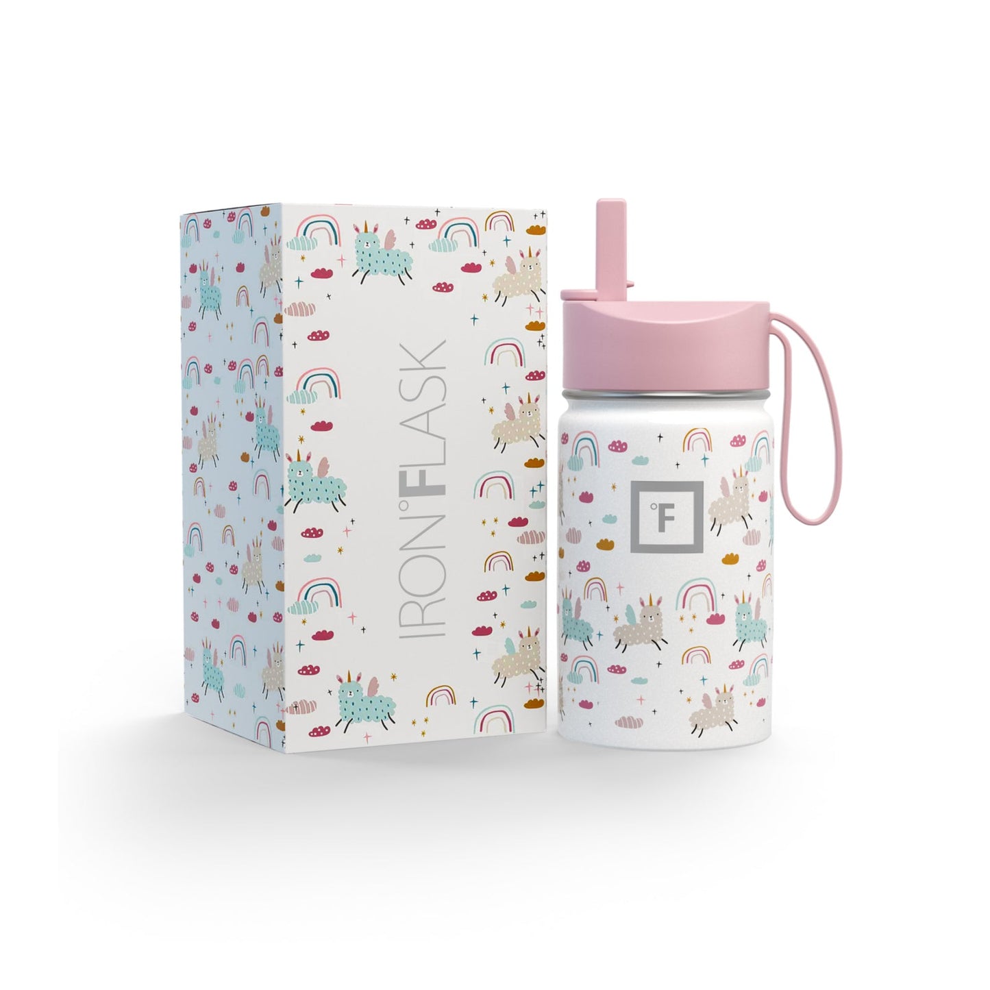 kids-water-bottle-c9 KC10ozBOXLOOK_LlamaRainbows.jpg